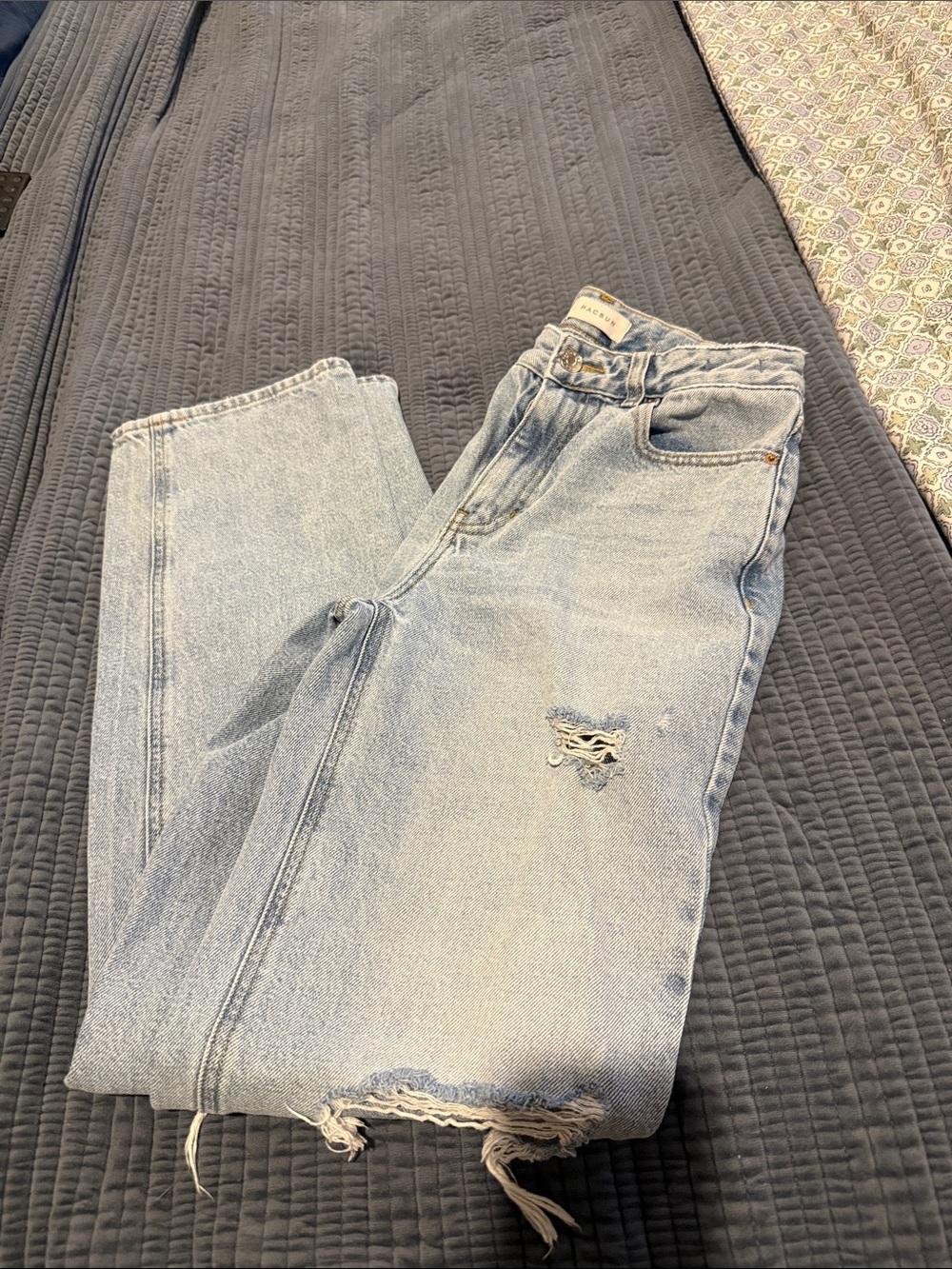 PacSun Light Wash Distressed Wide Leg Jeans